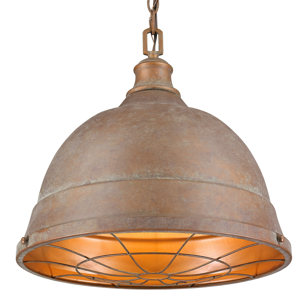 Golden Lighting Bartlett 2-light Pendant in Copper Patina